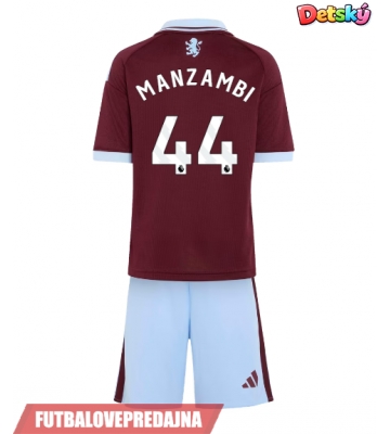 Lacne Dětský Futbalové dres Aston Villa Johan Manzambi #44 2026-27 Krátky Rukáv - Domáci (+ trenírky)